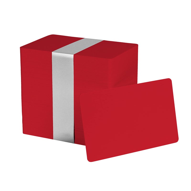 Pack of 100 Red CR80 PVC Cards | 30 mil by easyIDea